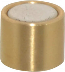 Mag-Mate - 5/16" Diam x 1/4" High, 1 Lb Average Pull Force, 2 Lb Max Pull Force, Neodymium Rare Earth Shielded Magnet - Brass Shield, 0.032" Shielding Wall Thickness - Exact Tooling
