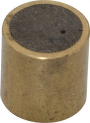 Mag-Mate - 3/8" Diam x 3/8" High, 2-1/2 Lb Average Pull Force, 5 Lb Max Pull Force, Neodymium Rare Earth Shielded Magnet - Brass Shield, 0.032" Shielding Wall Thickness - Exact Tooling