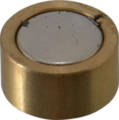 Mag-Mate - 1/2" Diam x 1/4" High, 2.13 Lb Average Pull Force, 4-1/4 Lb Max Pull Force, Neodymium Rare Earth Shielded Magnet - 0.062" Shielding Wall Thickness - Exact Tooling