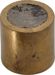 Mag-Mate - 1/2" Diam x 1/2" High, 3-1/2 Lb Average Pull Force, 7 Lb Max Pull Force, Neodymium Rare Earth Shielded Magnet - Brass Shield, 0.062" Shielding Wall Thickness - Exact Tooling