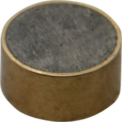 Mag-Mate - 3/4" Diam x 3/8" High, 6-1/2 Lb Average Pull Force, 13 Lb Max Pull Force, Neodymium Rare Earth Shielded Magnet - Brass Shield, 0.062" Shielding Wall Thickness - Exact Tooling