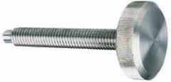 Morton Machine Works - M8x1.25 Knurled Shoulderless Dog Point Tip Grade 300 Stainless Steel Thumb Screw - 2-7/8" OAL, 1-1/8" Head Diam x 3/8" Head Height - Exact Tooling