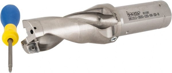 Iscar - 2.63" Max Drill Depth, 2xD, 1-5/16" Diam, Indexable Insert Drill - 2 Inserts, 1-1/4" Shank Diam, Straight Shank - Exact Tooling