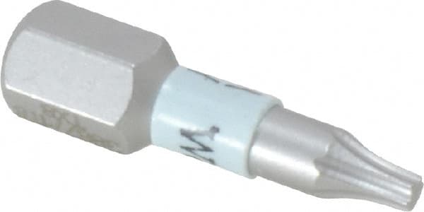 Wera - 1/4" Drive T8 Torx Screwdriver Bit - 1" OAL, Insert Bit - Exact Tooling