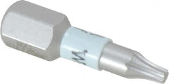 Wera - 1/4" Drive T8 Torx Screwdriver Bit - 1" OAL, Insert Bit - Exact Tooling