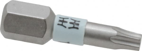 Wera - 1/4" Drive T15 Torx Screwdriver Bit - 1" OAL, Insert Bit - Exact Tooling