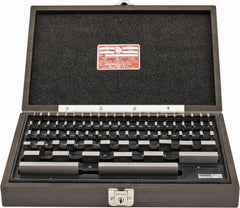 Starrett - 81 Piece, 0.05 to 4", Grade B, Steel Gage Block Set - Rectangular, 0.00005" Tolerance - Exact Tooling
