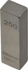 Mitutoyo - 0.25" Rectangular Steel Gage Block - Accuracy Grade AS-1, Includes Certificate of Inspection - Exact Tooling