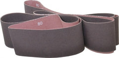 Norton - 3" Wide x 132" OAL, 80 Grit, Aluminum Oxide Abrasive Belt - Aluminum Oxide, Medium, Coated, X Weighted Cloth Backing, Series R228 - Exact Tooling