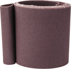 Norton - 4" Wide x 132" OAL, 120 Grit, Aluminum Oxide Abrasive Belt - Aluminum Oxide, Fine, Coated, X Weighted Cloth Backing, Series R228 - Exact Tooling