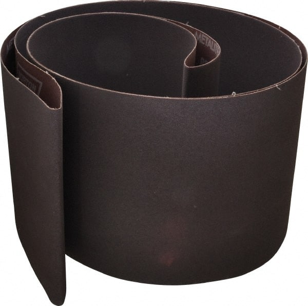 Norton - 8" Wide x 107" OAL, 100 Grit, Aluminum Oxide Abrasive Belt - Aluminum Oxide, Fine, Coated, X Weighted Cloth Backing, Series R228 - Exact Tooling