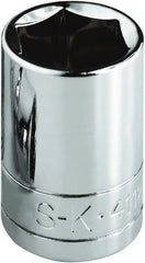 SK - 1-3/16", 1/2" Drive, Standard Hand Socket - 6 Points, Steel, Chrome Finish - Exact Tooling