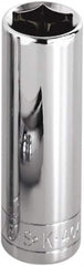 SK - 1-1/4", 1/2" Drive, Deep Hand Socket - 6 Points, Steel, Chrome Finish - Exact Tooling