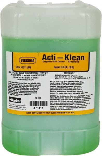 Parker - 5 Gal HVAC Coil Cleaner - For Evaporator Coils & Drain Pans - Exact Tooling