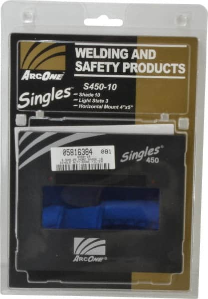 ArcOne - 5-1/4" Wide x 4-1/2" High, Lens Shade 10, Auto-Darkening Lens - 0.2" Thick, Green, Horizontal Mount - Exact Tooling