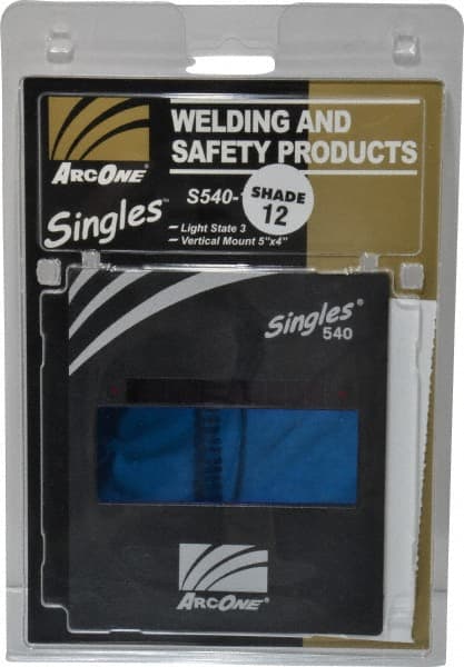 ArcOne - 4-1/2" Wide x 5-1/4" High, Lens Shade 12, Auto-Darkening Lens - 0.2" Thick, Green, Vertical Mount - Exact Tooling
