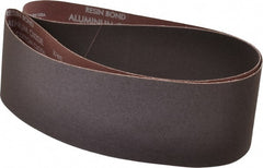 Norton - 4" Wide x 54" OAL, 100 Grit, Aluminum Oxide Abrasive Belt - Aluminum Oxide, Fine, Coated, X Weighted Cloth Backing, Series R228 - Exact Tooling