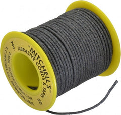 Made in USA - 0.07" Wide, 180 Grit Aluminum Oxide Abrasive Cord - 50' Long, Very Fine Grade - Exact Tooling