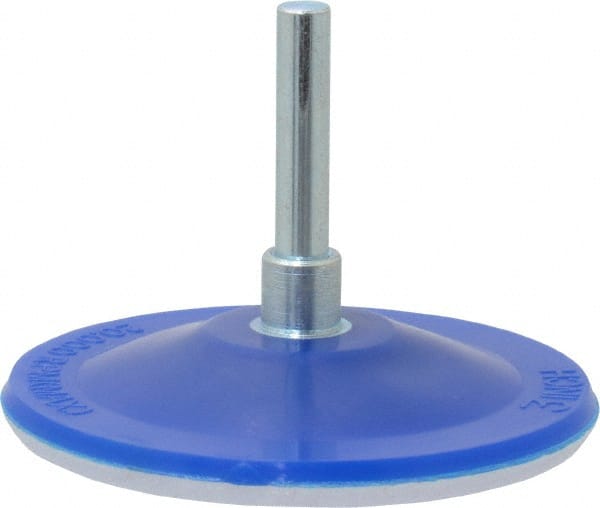 Value Collection - 3" Diam Adhesive/PSA Disc Backing Pad - 1/4" Shank Diam, 10,000 RPM - Exact Tooling