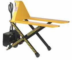 Wesco Industrial Products - 3,000 Lb Capacity, 31" Lift Height, Battery Operated Electric Pallet Lifter - 3-1/3" Lowered Height, 45" Fork Length, 21" Overall Width - Exact Tooling