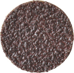 Made in USA - 1" Diam, 40 Grit Aluminum Oxide Adhesive PSA Disc - Coarse Grade, Black & White, Cloth Backing, Flexible - Exact Tooling