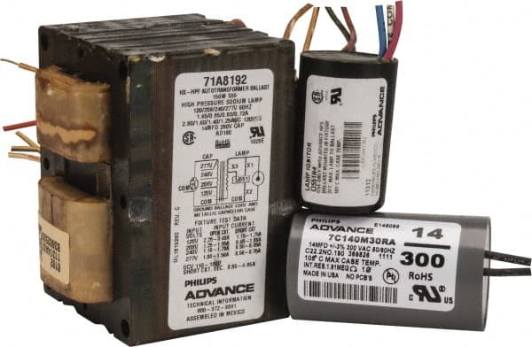 Philips Advance - 150 Watt, HX-HPF Circuit, High Pressure Sodium, High Intensity Discharge Ballast - 120/208/240/277 Volts, 1.3 to 2.8 Amp, 3-15/16 Inch Long x 3-3/8 Inch Wide x 2-7/8 Inch High - Exact Tooling