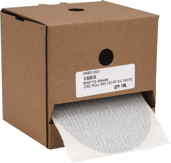 Made in USA - 6" Diam, 120 Grit Silicon Carbide Adhesive PSA Disc - Fine Grade, B Weighted Paper Backing, For Low Speed Dual-Action Sanders, Random Orbital Sanders - Exact Tooling