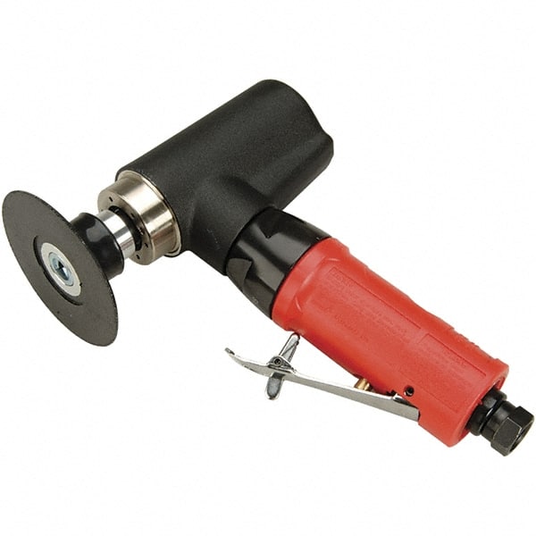 Autobrade Red - 3" Max Disc, 20,000 RPM, Pneumatic Handheld Disc Sander - 22 CFM, 1/4 NPT Inlet, 0.5 hp, 90 psi - Exact Tooling