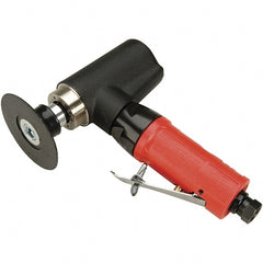 Autobrade Red - 3" Max Disc, 20,000 RPM, Pneumatic Handheld Disc Sander - 22 CFM, 1/4 NPT Inlet, 0.5 hp, 90 psi - Exact Tooling
