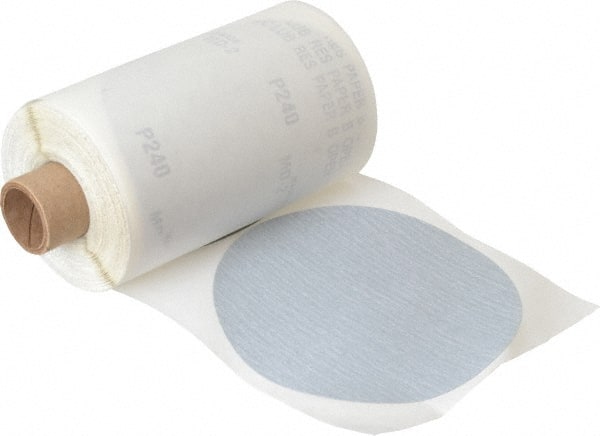 Made in USA - 5" Diam, 240 Grit Silicon Carbide Adhesive PSA Disc - Very Fine Grade, B Weighted Paper Backing, For Low Speed Dual-Action Sanders, Random Orbital Sanders - Exact Tooling