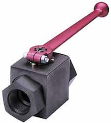 HYDAC - 1/2" Pipe, Carbon Steel Standard Ball Valve - 1 Piece, SAE x SAE Ends, Lever Handle, 5,800 WOG - Exact Tooling