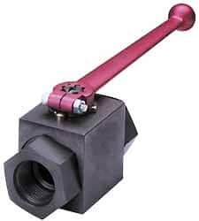 HYDAC - 3/4" Pipe, Carbon Steel Standard Ball Valve - 1 Piece, SAE x SAE Ends, Lever Handle, 5,000 WOG - Exact Tooling