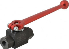 HYDAC - 1/4" Pipe, Carbon Steel Standard Ball Valve - 1 Piece, FNPT x FNPT Ends, Lever Handle, 7,250 WOG - Exact Tooling
