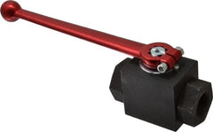 HYDAC - 3/4" Pipe, Carbon Steel Standard Ball Valve - 1 Piece, FNPT x FNPT Ends, Lever Handle, 5,000 WOG - Exact Tooling