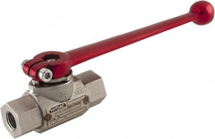 HYDAC - 1/4" Pipe, Stainless Steel Standard Ball Valve - 1 Piece, FNPT x FNPT Ends, Lever Handle, 7,250 WOG - Exact Tooling