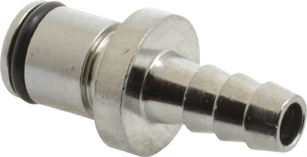 CPC Colder Products - 1/4" Inside Tube Diam, Brass, Quick Disconnect, Hose Barb Inline Coupling Insert - 250 Max psi, -40 to 180°F, 1.87" OAL x 0.75" Overall Height, Chrome Plated - Exact Tooling