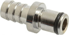 CPC Colder Products - 3/8" Inside Tube Diam, Brass, Quick Disconnect, Hose Barb Inline Coupling Insert - 250 Max psi, -40 to 180°F, 1.22" OAL x 0.65" Overall Height, Chrome Plated - Exact Tooling