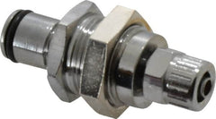 CPC Colder Products - PTF Brass, Quick Disconnect, Panel Mount Coupling Insert - 250 Max psi, -40 to 180°F, 1.22" OAL x 0.63" Overall Height, Chrome Plated - Exact Tooling