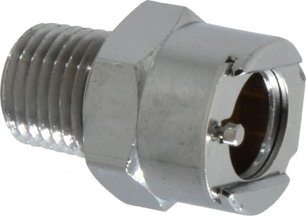 CPC Colder Products - 1/4 NPT Brass, Quick Disconnect, Coupling Body - 250 Max psi, -40 to 180°F, 1.14" OAL x 0.75" Overall Height, Chrome Plated - Exact Tooling
