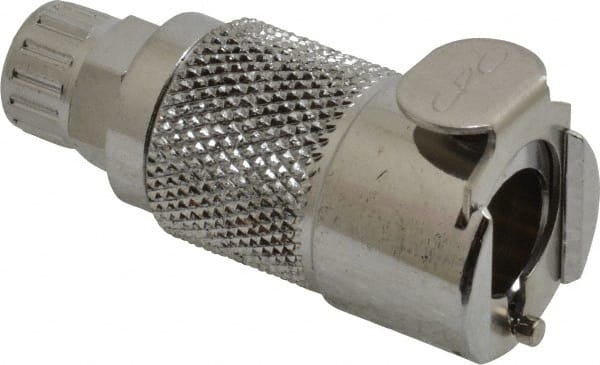 CPC Colder Products - PTF Brass, Quick Disconnect, Valved Inline Coupling Body - 250 Max psi, -40 to 180°F, 1.87" OAL x 0.75" Overall Height, Chrome Plated - Exact Tooling