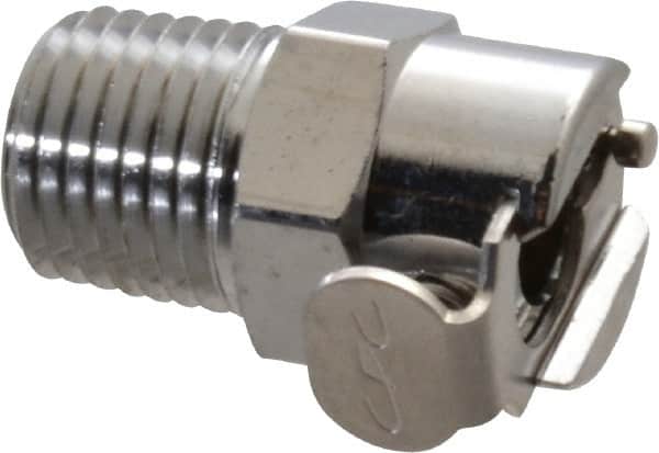 CPC Colder Products - 1/4 NPT Brass, Quick Disconnect, Valved Coupling Body - 250 Max psi, -40 to 180°F, 1.08" OAL x 0.63" Overall Height, Chrome Plated - Exact Tooling