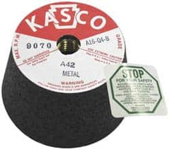 Made in USA - 4" Diam, 2" Overall Thickness, 42 Grit, Type 11 Tool & Cutter Grinding Wheel - Coarse Grade, Aluminum Oxide, Q Hardness, 9,070 RPM - Exact Tooling