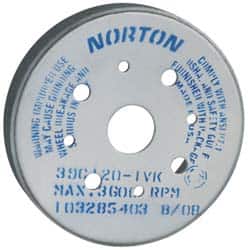 Norton - 6" Diam, 1-1/4" Hole Size, 1" Overall Thickness, 100 Grit, Type 2 Tool & Cutter Grinding Wheel - Fine Grade, Silicon Carbide, H Hardness - Exact Tooling