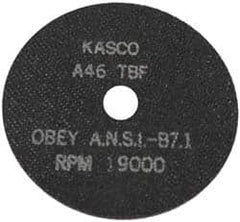 Made in USA - 7" 46 Grit Aluminum Oxide Cutoff Wheel - 1/16" Thick, 1-1/4" Arbor, 8,700 Max RPM, Use with Stationary Tools - Exact Tooling