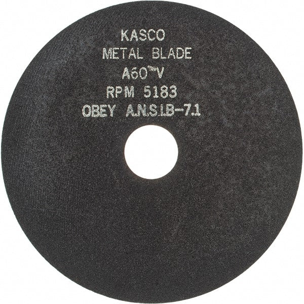 Made in USA - 7" 60 Grit Aluminum Oxide Cutoff Wheel - 1/16" Thick, 1-1/4" Arbor, 5,184 Max RPM, Use with Stationary Tools - Exact Tooling