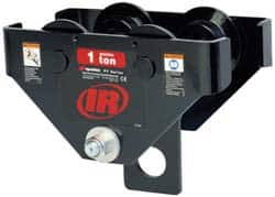 Ingersoll-Rand - 10 Ton Capacity Plain Adjustable Trolley - 7" to 13" Flange Width, 5.9" Wheel Diam, 10" to 24" I-Beam, 83" Min Radius - Exact Tooling