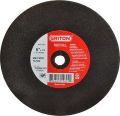 Made in USA - 6" 46 Grit Aluminum Oxide Cutoff Wheel - 1/16" Thick, 1/2" Arbor, 10,186 Max RPM, Use with Circular Saws - Exact Tooling