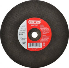 Made in USA - 7" 46 Grit Aluminum Oxide Cutoff Wheel - 1/16" Thick, 5/8" Arbor, 8,732 Max RPM, Use with Circular Saws - Exact Tooling
