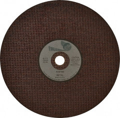 Made in USA - 8" 36 Grit Aluminum Oxide Cutoff Wheel - 1/8" Thick, 5/8" Arbor, 8,000 Max RPM, Use with Chop Saws - Exact Tooling
