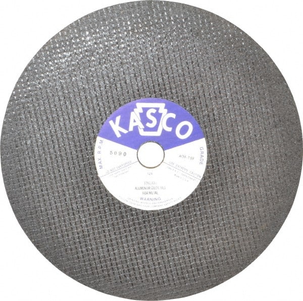 Made in USA - 12" 36 Grit Aluminum Oxide Cutoff Wheel - 1/8" Thick, 1" Arbor, 5,095 Max RPM, Use with Stationary Tools - Exact Tooling